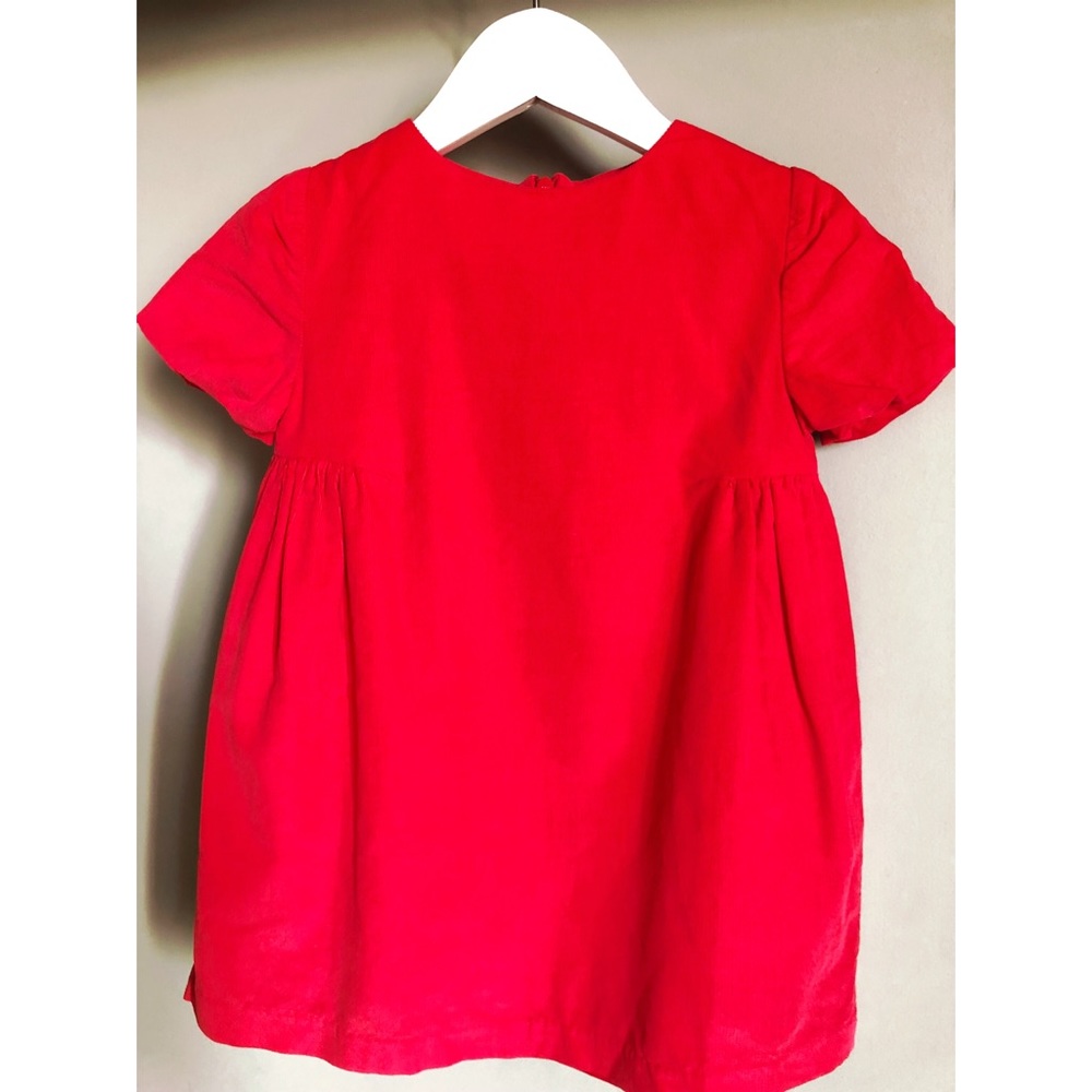 Red corduroy dress by Jacadi